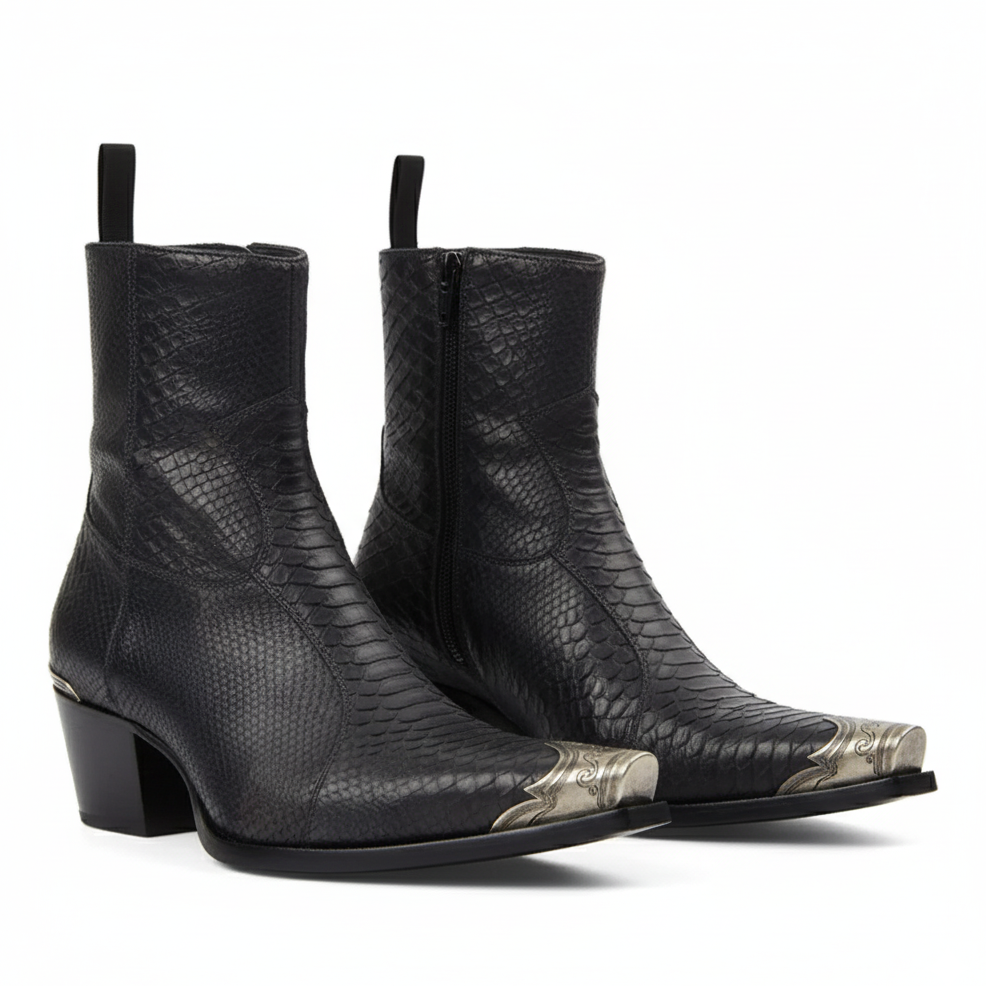 Raven Python Hand Dyed Leather Shoe for Men