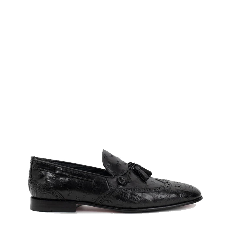 Blue Leather Tassel Loafer Men Shoe
