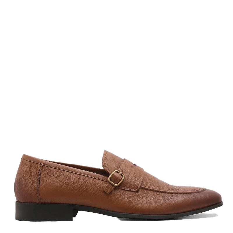 Men Brown Textured Slip On Loafer