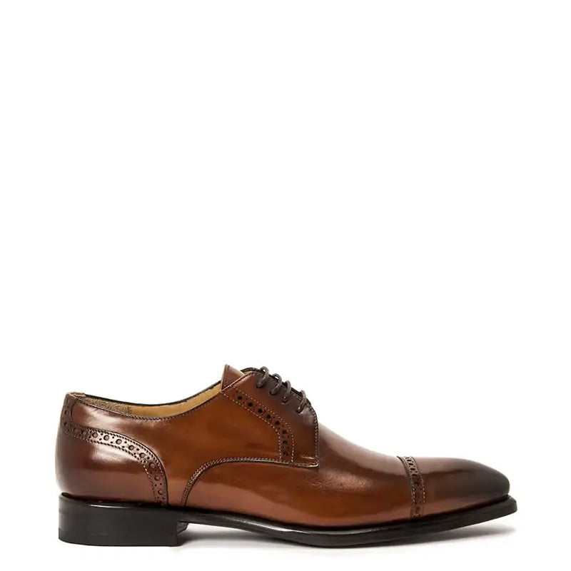 Premium Handmade Leather Cap Toe Oxford Blue Shoe