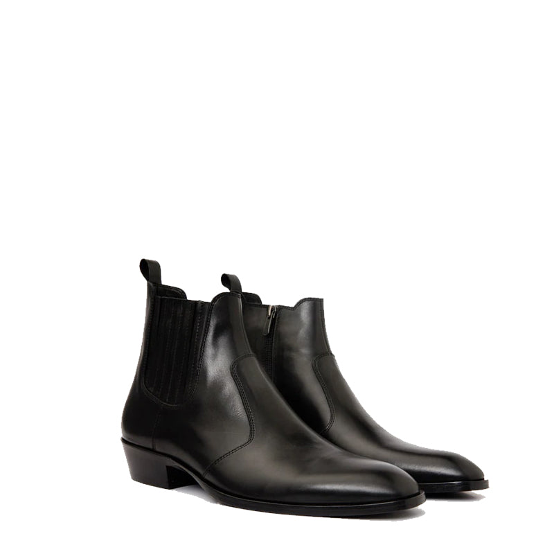 Black Leather Men s Ankle Boots