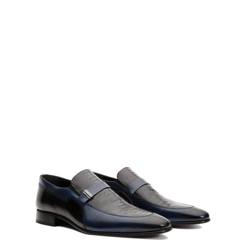 Black Leather Bit Loafer Shoe