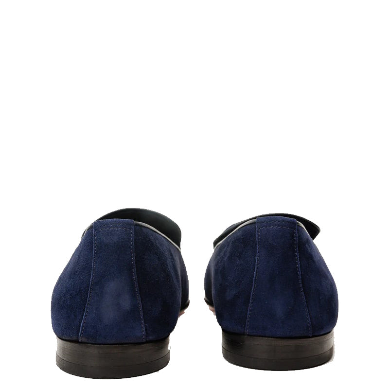 Blue Suede Slip on Loafer Men Shoe