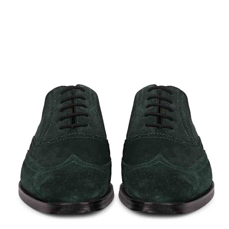 Leather Square Toe Lace Up Brown Wingtip Oxford Shoe