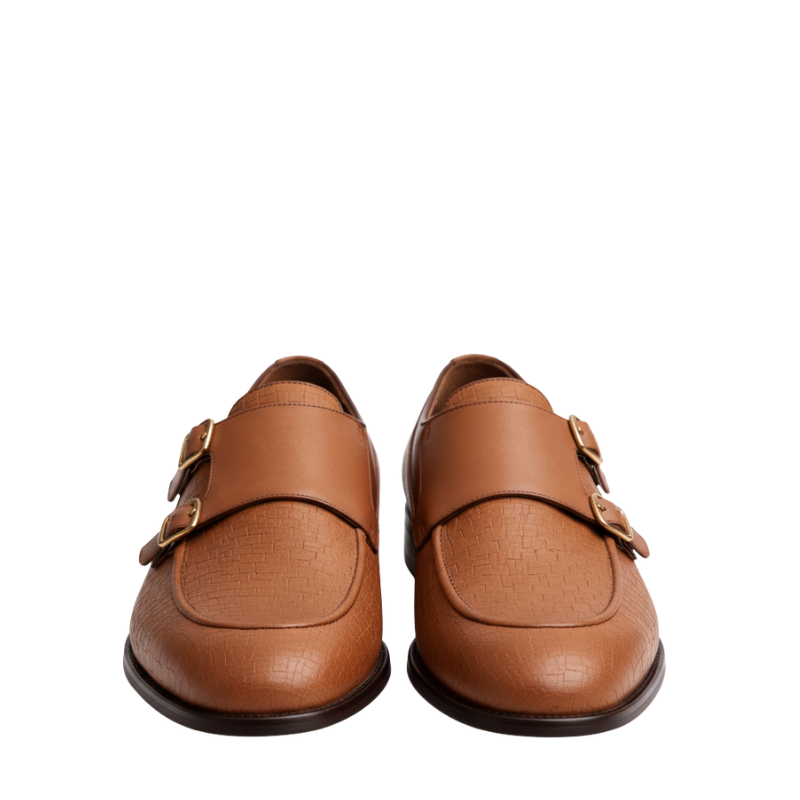 Imperial Weave Double Monk Strap Loafers