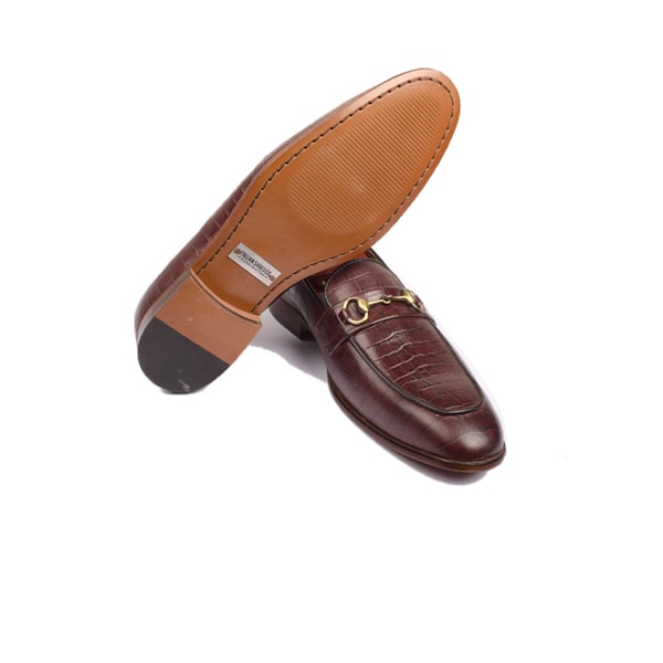 Penny Handmade Shiny Leather Buckled Loafers