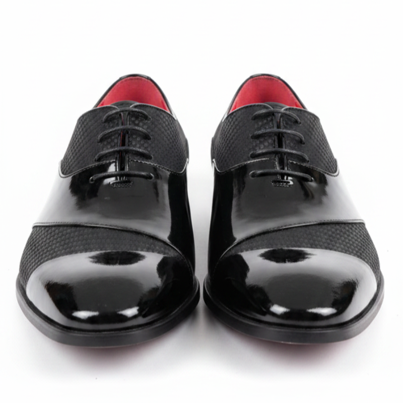 Italian Charm Patent Fabric Cap Toe Oxford Shoes