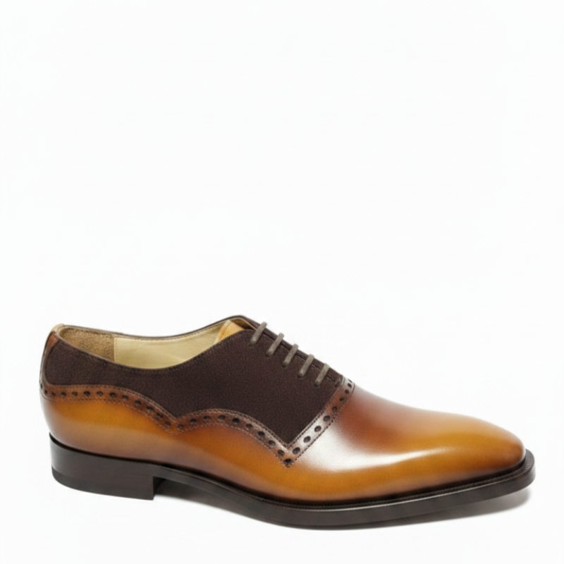Italian Sepia Luxe Dual Texture Oxford Shoes