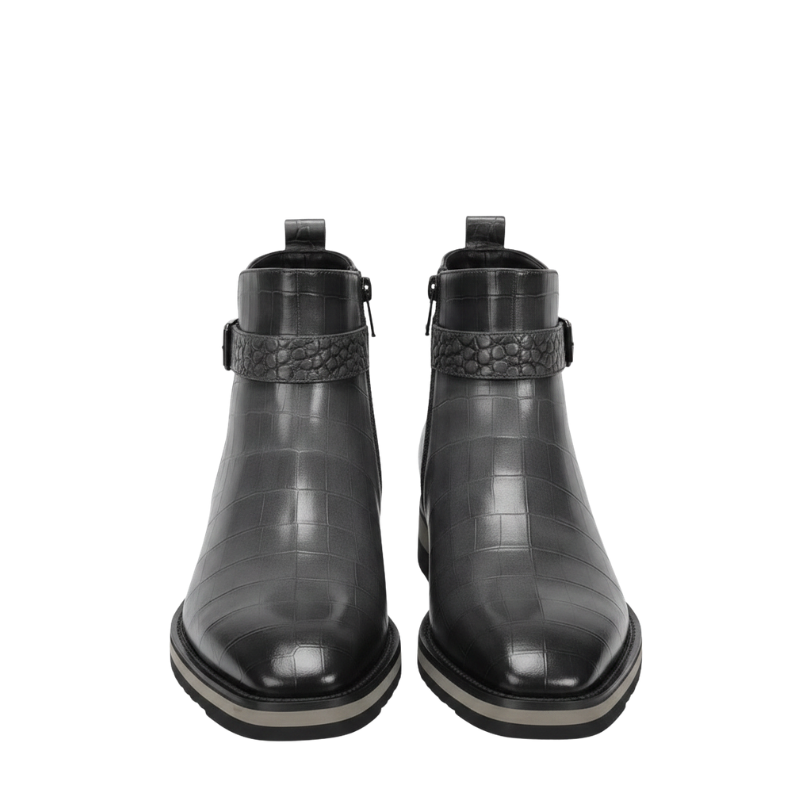 Italian Aristo Croc Texture Ankle Boots