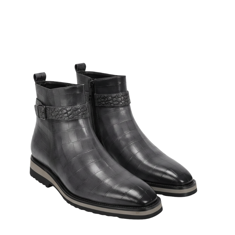 Italian Aristo Croc Texture Ankle Boots