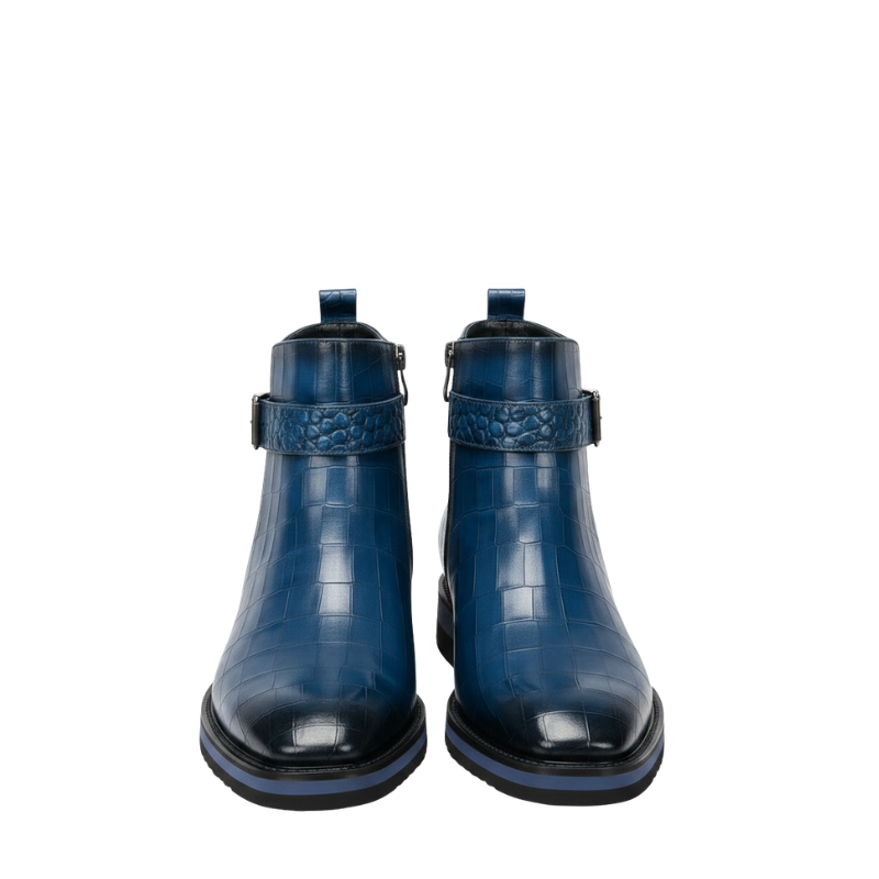 Italian Aristo Croc Texture Ankle Boots