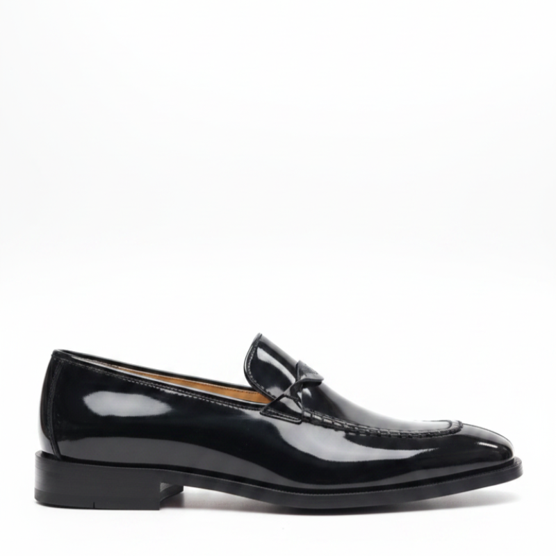 Italian Aura Glossy Classic Leather Loafers