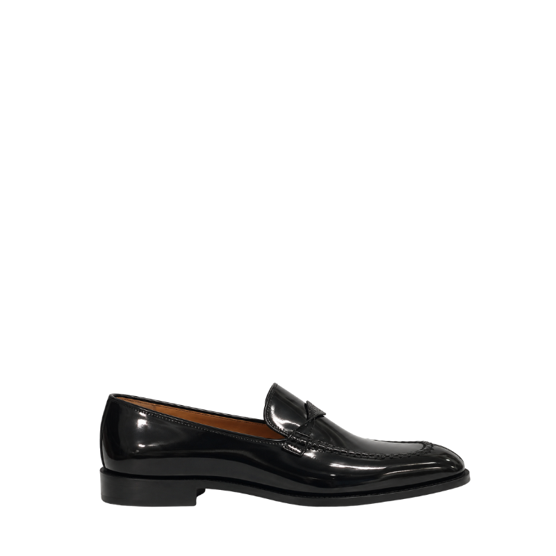 Italian Aura Glossy Classic Leather Loafers