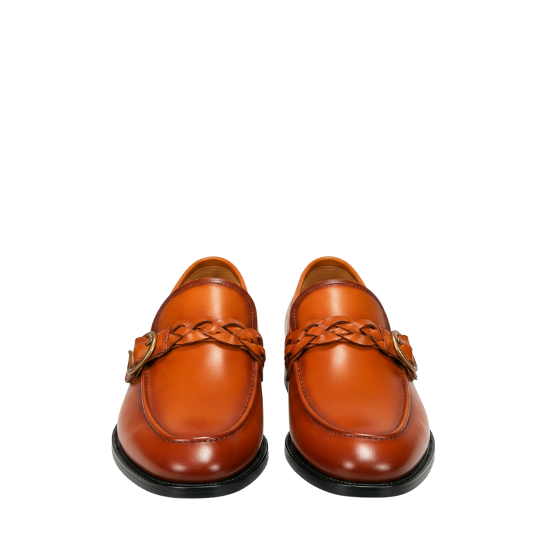 Italian Braided Luxe Buckle Leather Loafers