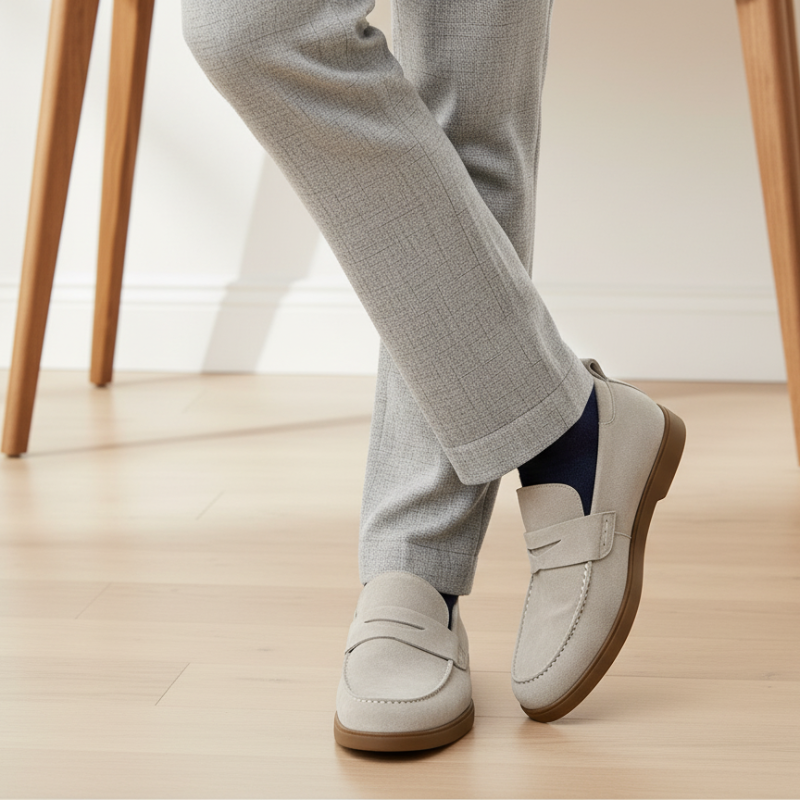 Italian Craft Elegance  in Suede Loafer