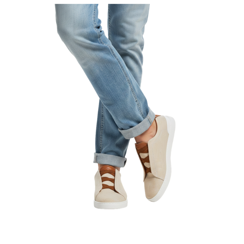 Italian Craft Smooth Finish Slip-on Prime Suede Triple Stitch Sneakers