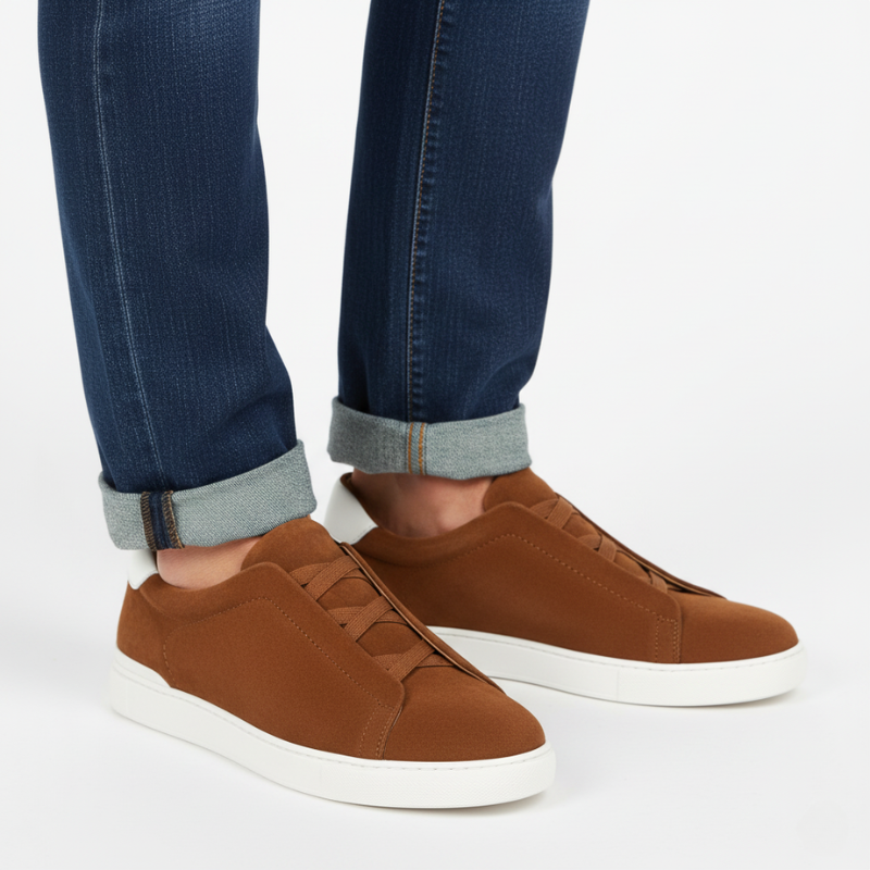 Italian Craft Smooth Finish Slip-on Prime Suede Triple Stitch Sneakers