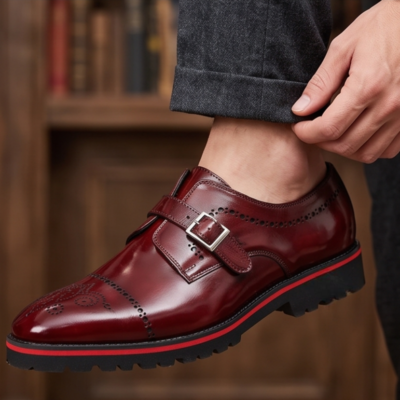 Italian Crafted Wingtip Brogue Single Monk Strap