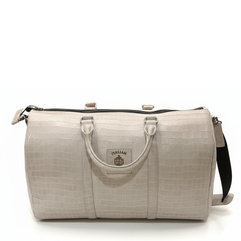 Italian Croc Textured Luxury Weekender Duffle Bag