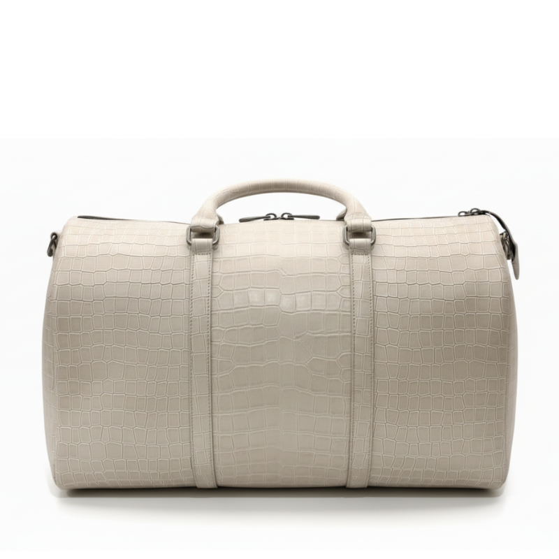 Italian Croc Textured Luxury Weekender Duffle Bag