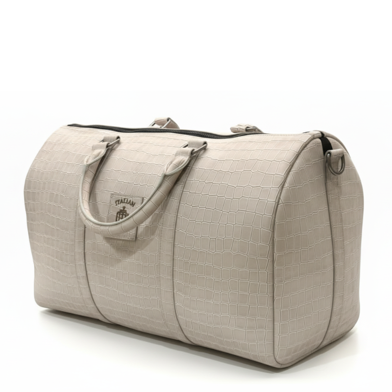 Italian Croc Textured Luxury Weekender Duffle Bag