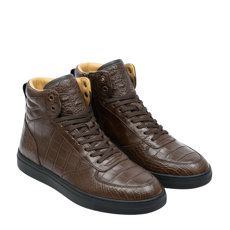 Italian Croc Texture High Top Sneakers