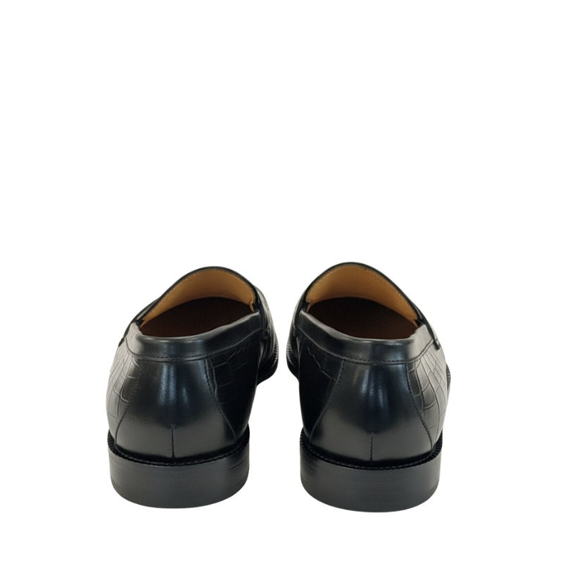 Italian Leather Loafer with Textured Pattern