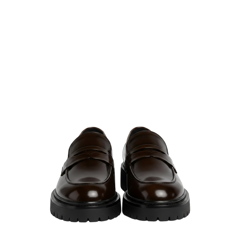 Italian Luxury Lug Soles Sturdy Penny Loafer