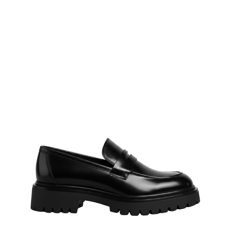 Italian Luxury Lug Soles Sturdy Penny Loafer