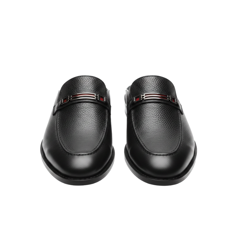 Italian Luxury Pebbled Leather Mule