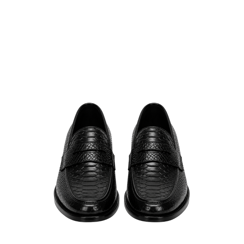 Italian Python Textured Luxe Loafers