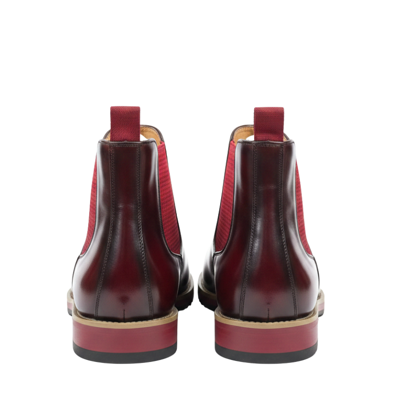 Italian Rouge Polished Chelsea Boots