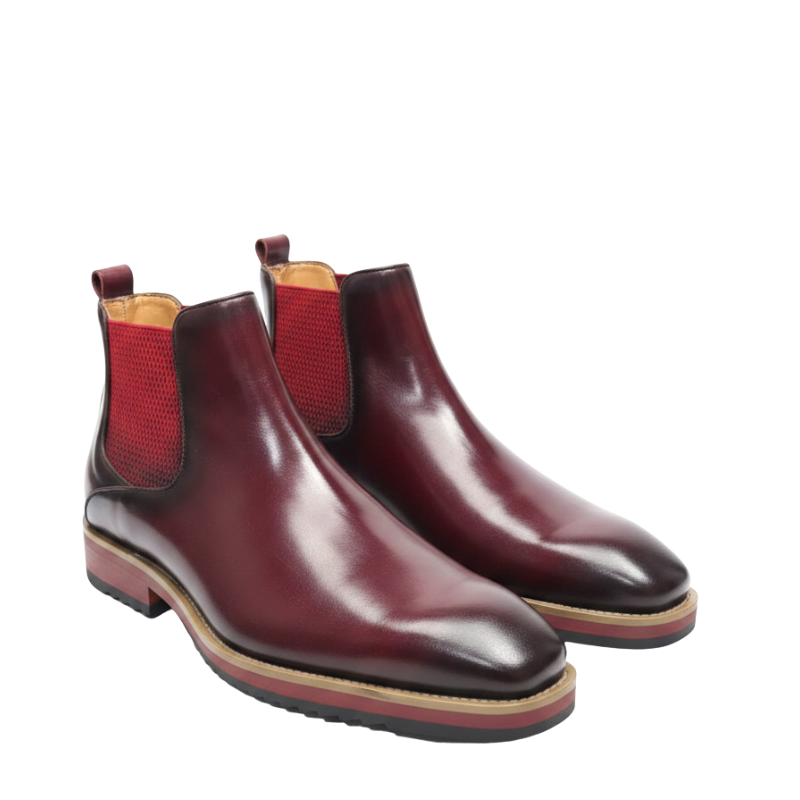 Italian Rouge Polished Chelsea Boots