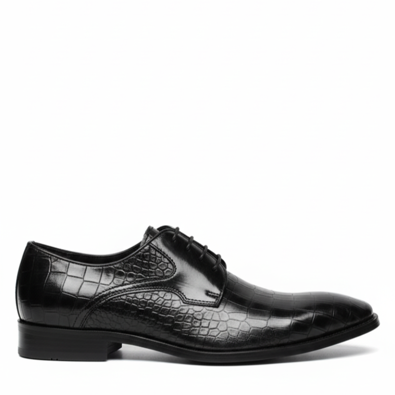 Imperial Rovello Croc Texture Derby Shoes