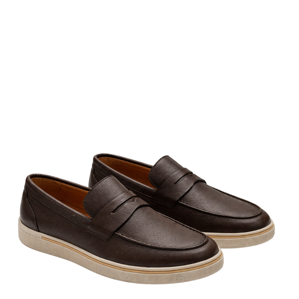 Italian Smooth Penny Loafer with Minimalist Sole Perfection