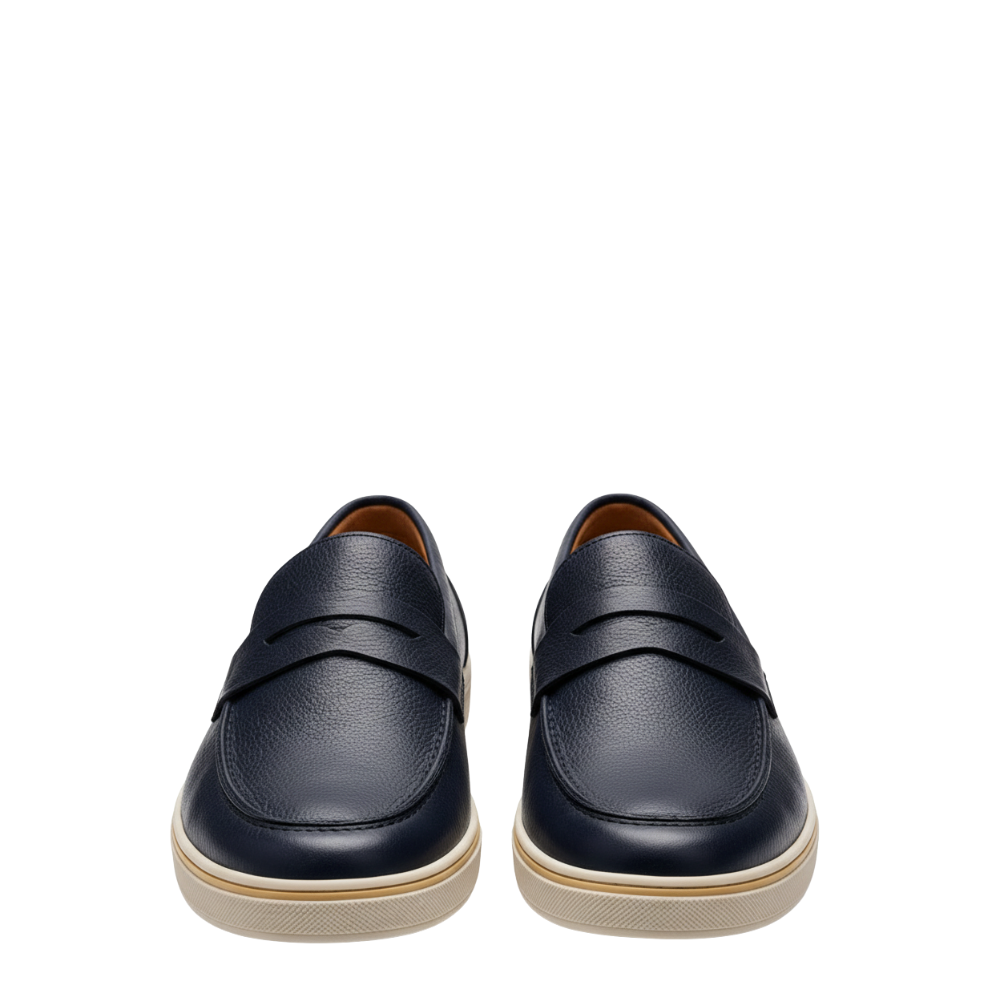 Italian Smooth Penny Loafer with Minimalist Sole Perfection