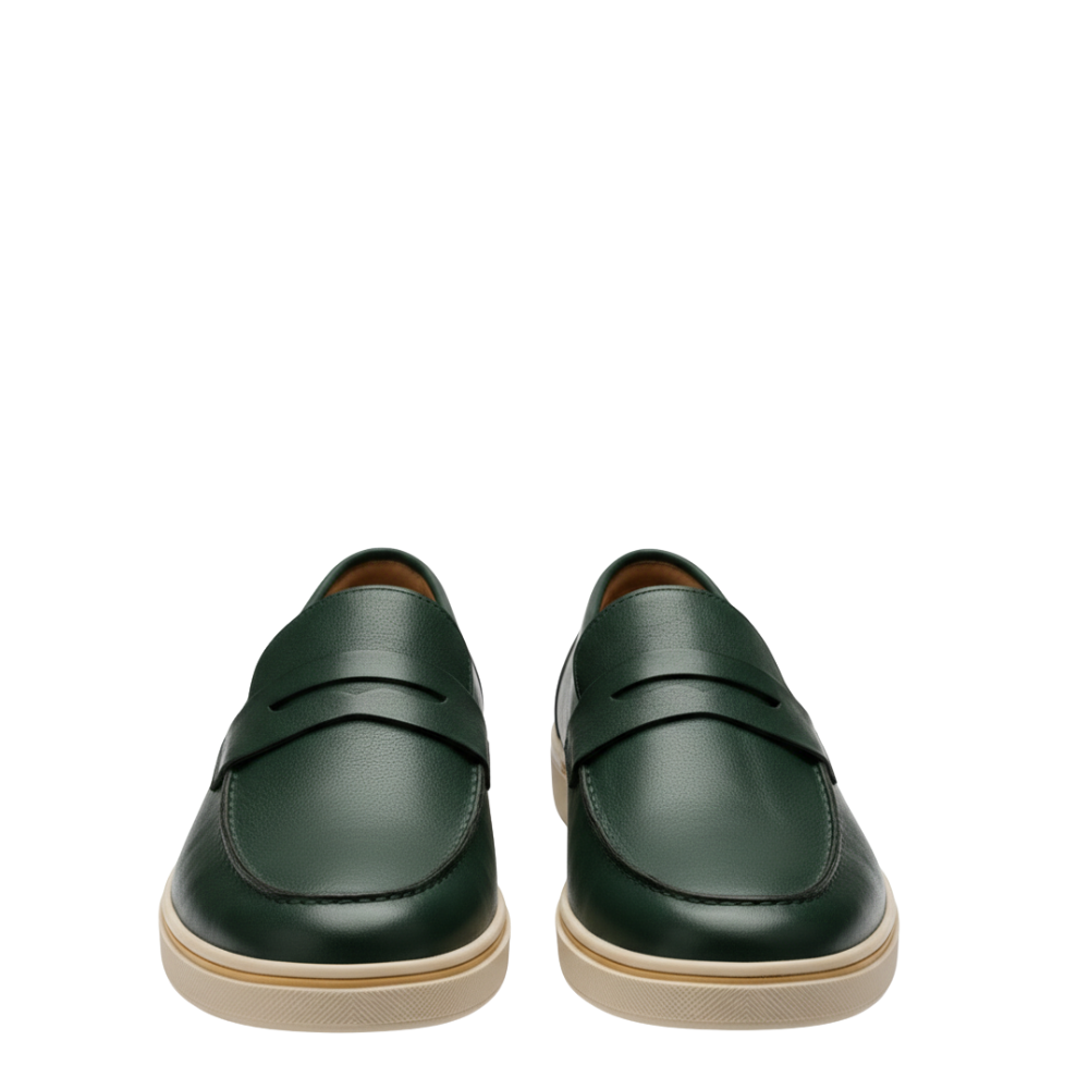 Italian Smooth Penny Loafer with Minimalist Sole Perfection