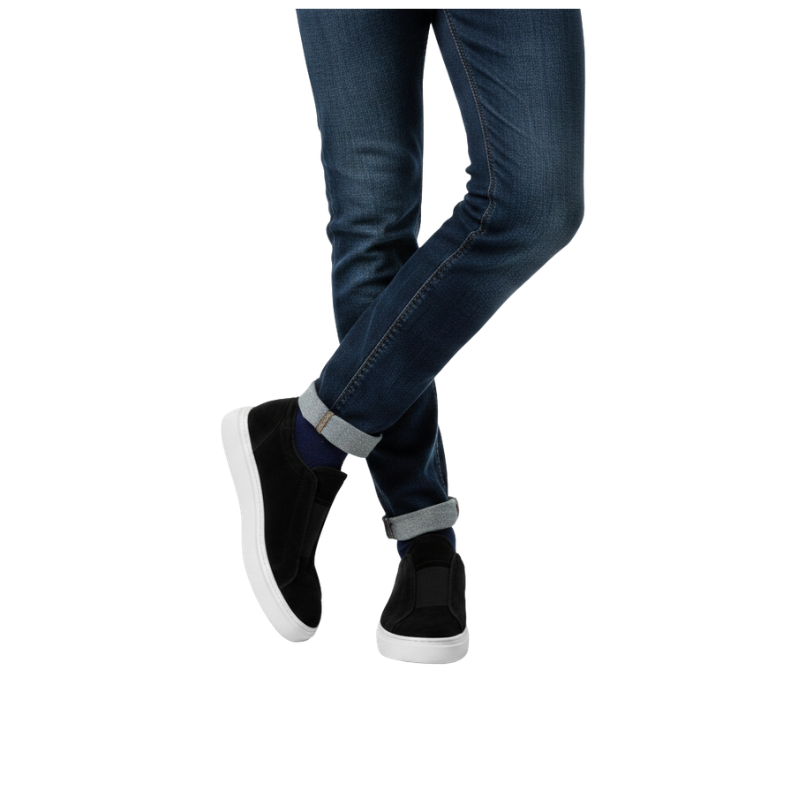 Italian Suede Masterpiece Elastic Stitch Sneakers