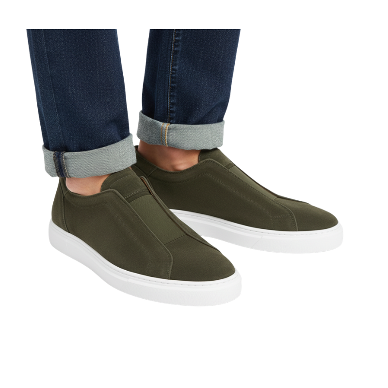 Italian Suede Masterpiece Elastic Stitch Sneakers