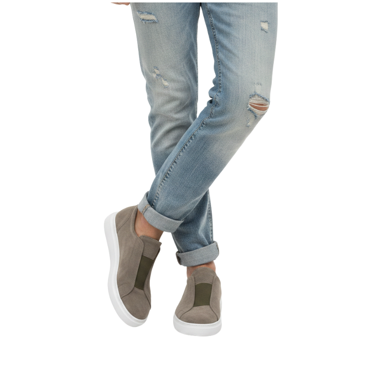 Italian Suede Masterpiece Elastic Stitch Sneakers