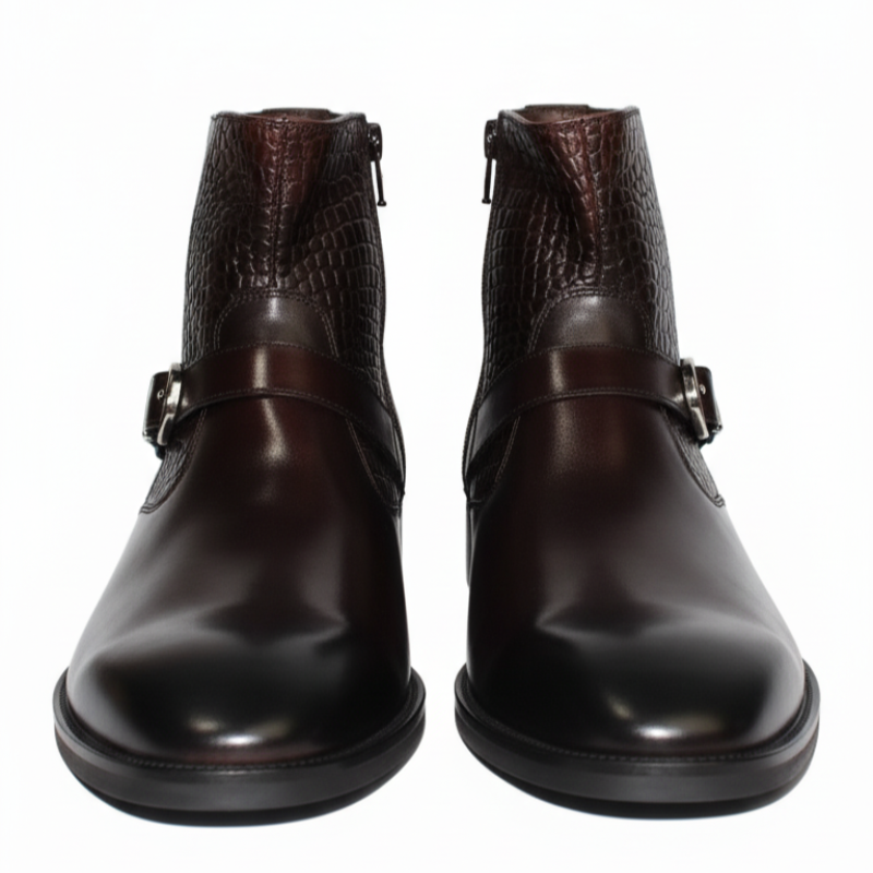 Croc Panel Valcero Strap Boots