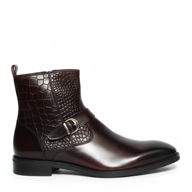 Croc Panel Valcero Strap Boots