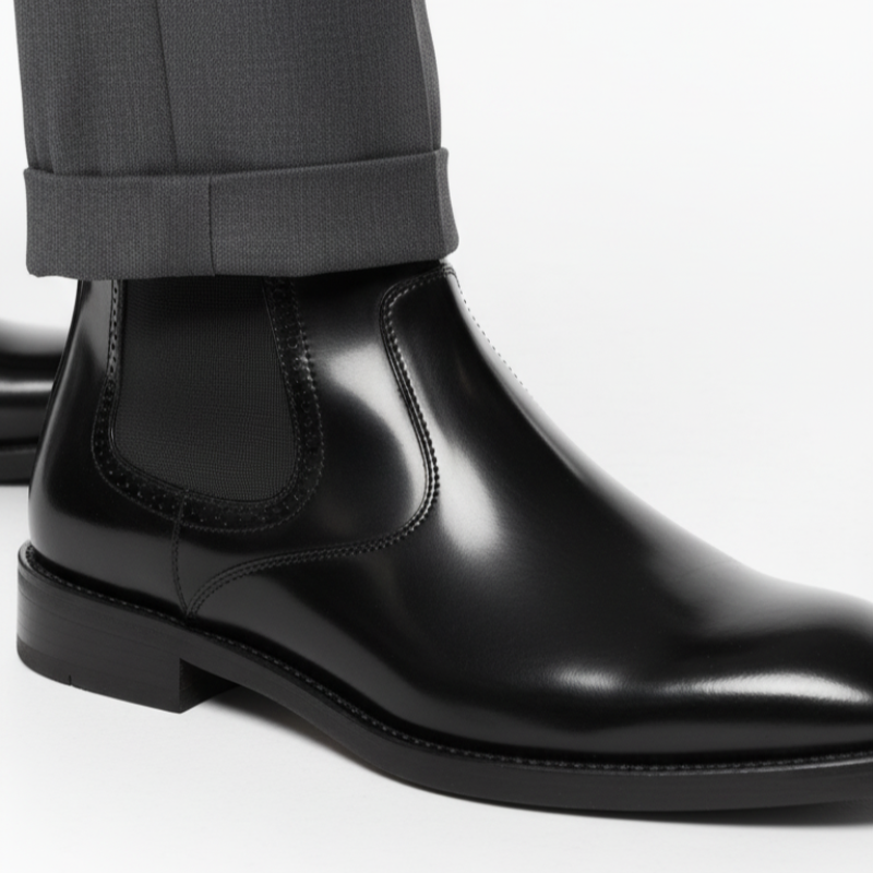Italian Velmoro Gloss Chelsea Boots