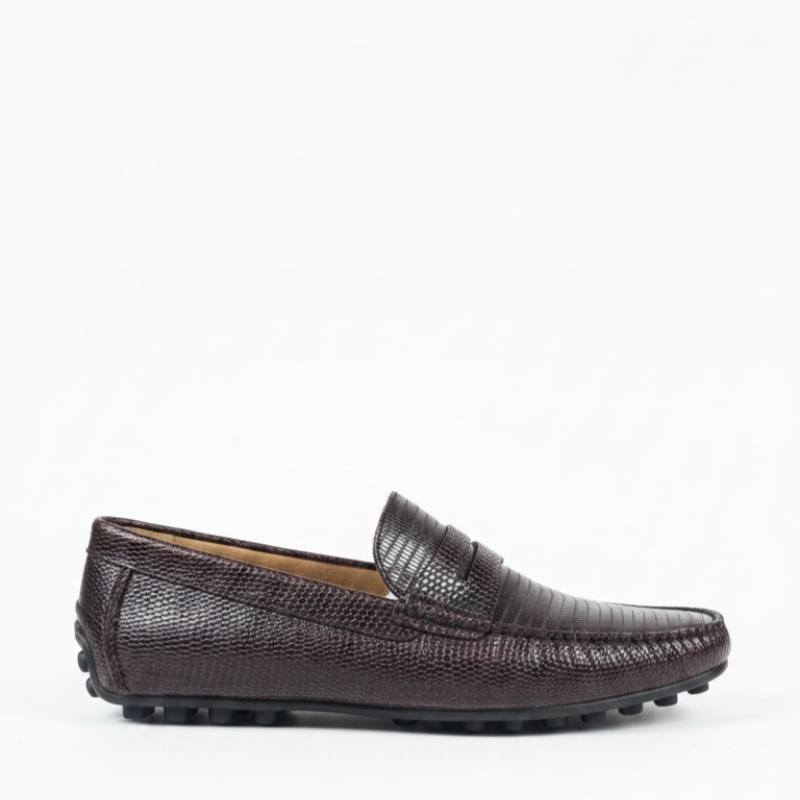 Imperio Lizard Texture Driving Loafers