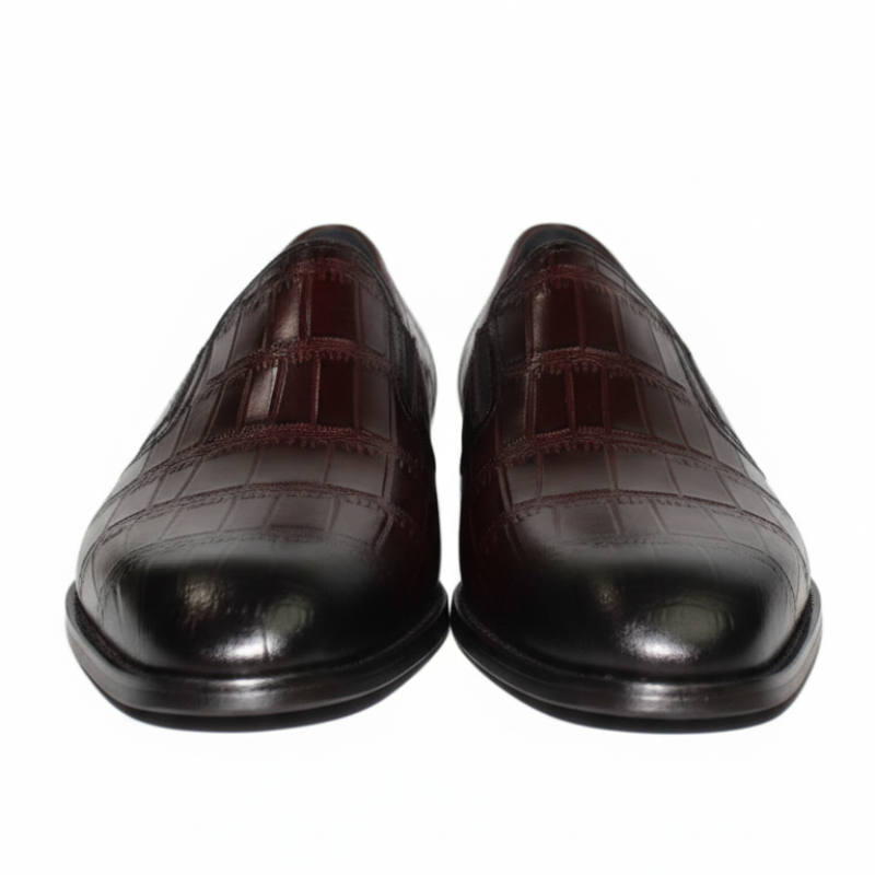 Lorenzo Croc Texture Slip-On Loafers