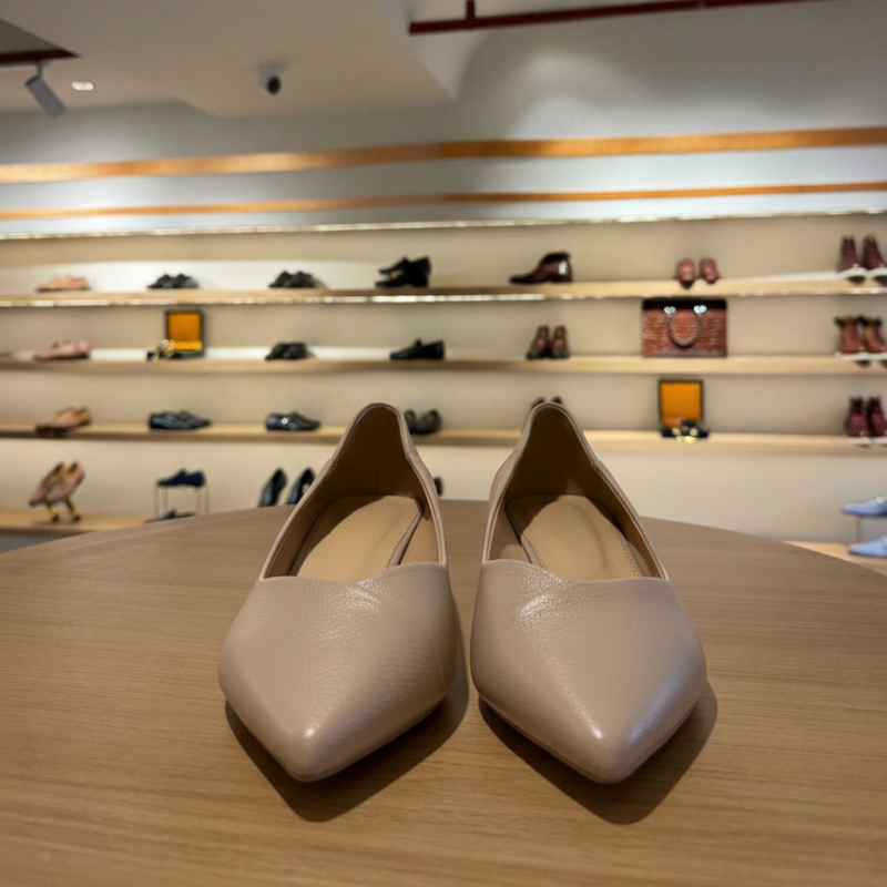 Minimal Luxe Pointed Low Heel Pumps