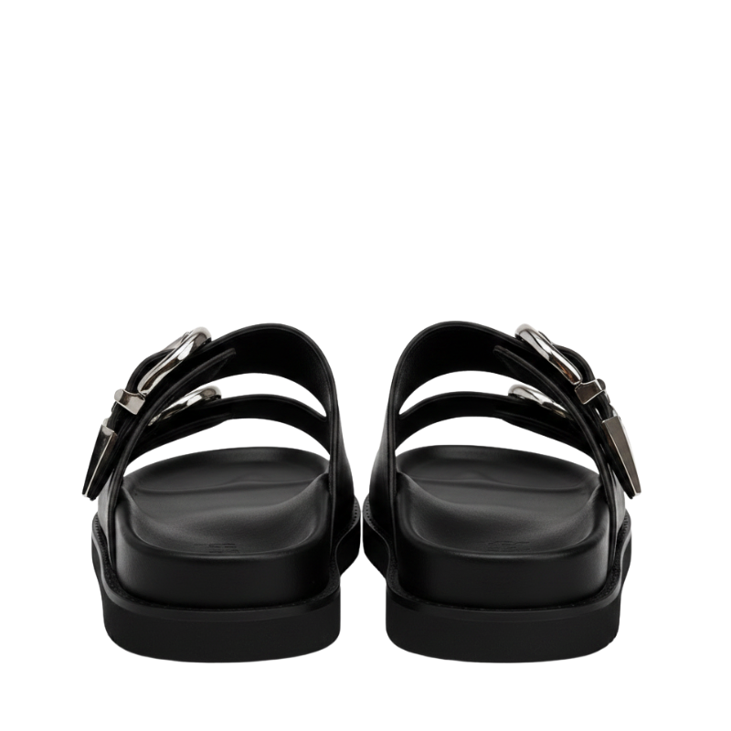 Luxe Streetwear Buckle Sandals in Rugged Sole