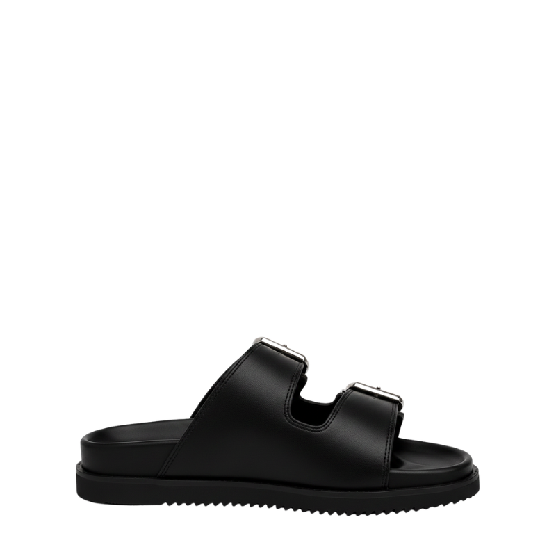 Luxe Streetwear Buckle Sandals in Rugged Sole