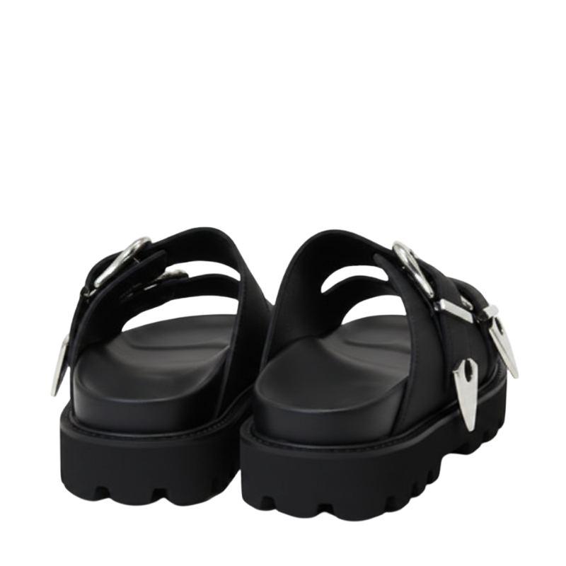 Luxe Streetwear Buckle Sandals in Rugged Sole