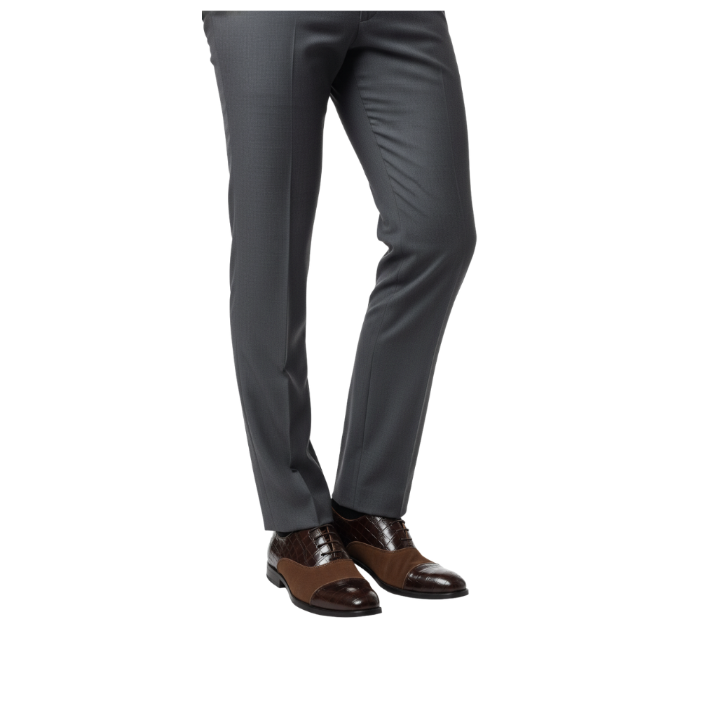 Luxury Italian Croc Panel Cap-Toe Oxfords